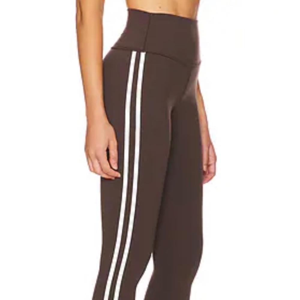 Split 59 Brown with 2 White stripes flares. Size small